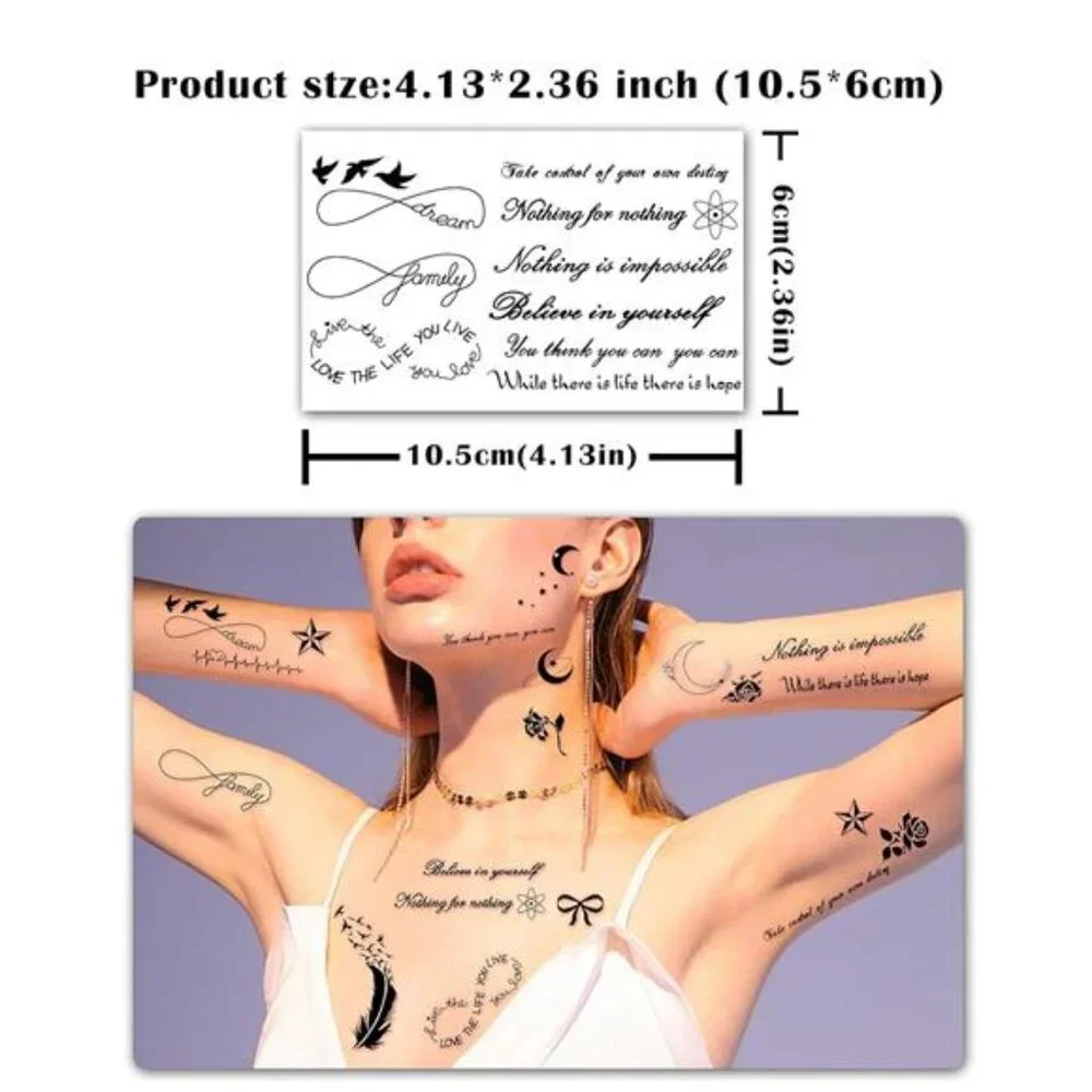 60 Sheets Small Temporary Tattoos, Fake Tattoos for Adults and kids, Celestial